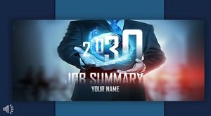 เท็มเพลต PPT สรุปรายงานงานธุรกิจในแนวตั้ง