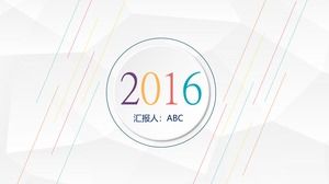 Modello PPT riepilogo lavoro micro-stereo di colore fresco