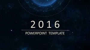 Basit ve şık koyu mavi yıldızlı gökyüzü PPT şablonu