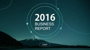 Koyu yeşil minimalist yıldız arka plan IOS rüzgar PPT şablonu