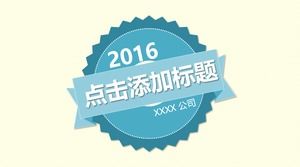 Blaue elegante frische Retro- dynamische PPT-Schablone