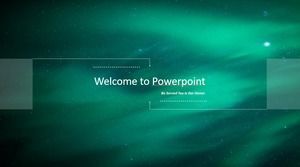 เทมเพลต PPT เทคโนโลยีไดนามิก Starry พื้นหลังสีเขียว