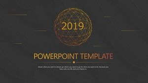 เทมเพลต PPT เทมเพลตเทคโนโลยีเส้นกริดทองคำแรงสูง