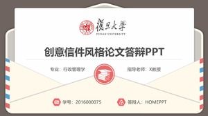 Scrisoare de culoare roșie albastru creativ gradul de redactare șablon PPT