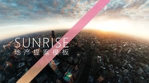 Gray powder fashion atmosphere real estate proposal PPT template