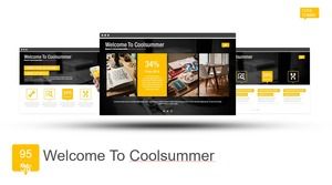 Modello PPT stile rivista di moda cool nero e giallo