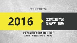 Modèle PPT de rapport de travail de geste dynamique créatif gris noir