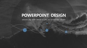 Black gray beautiful fashion European and American style PPT template