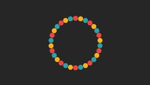 Animação em PPT em rotação dinâmica colorida em preto