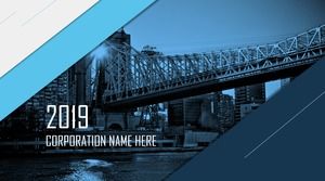 Синий красивый динамичный креативный типография бизнес PPT шаблон