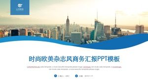 Blue fashion simple and generous business PPT template