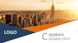 Modèle de livre PPT pour le plan d'activités des vents du magazine de mode Blue Orange