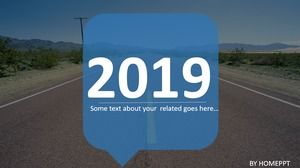 Modelo bonito de PPT de negócios gráficos completos de moda azul