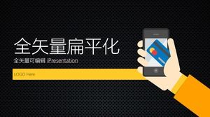 Kühle schwarze flache Vektorgeschäft PPT-Schablone