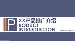 Blaue Produkteinführungs-Förderung PPT-Schablone