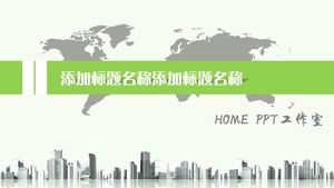 綠灰大氣動態業務報告PPT模板