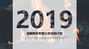 Modelo de PPT de planejamento de eventos de relações públicas altas em preto e branco