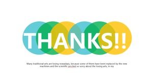 Material de página final PPT redondo de color fresco