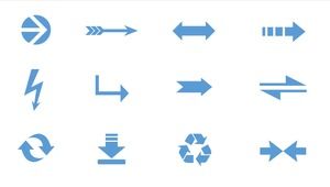 Blue color size can be modified PPT arrow material (5)