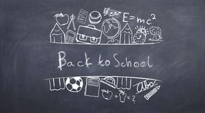 Black chalkboard chalk word effect PPT small icon