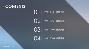 Modelo de catálogo PPT azul estilo minimalista de maçã