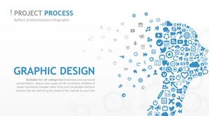 蓝色时尚高压图标云PPT素材