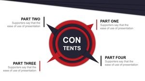 Template direktori PPT pointer kreatif merah dan biru kreatif