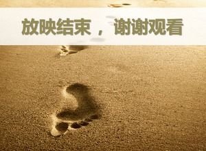 Amprentele de plajă brună arată șablonul PPT final