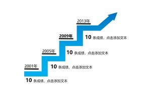 Blue year performance growth PPT arrow template