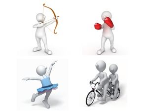 Gris 3D villano ejercicio fitness PPT material foto