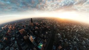 Atmospheric city skyline PPT background picture