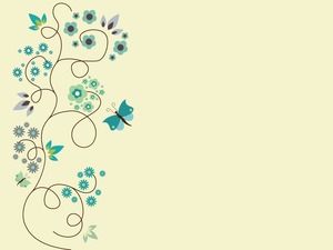 Immagine elegante gialla del fondo di Art Butterfly Love Flower PPT