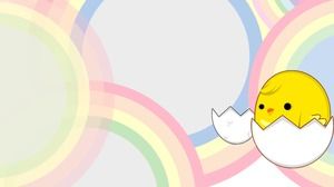 ลูกไก่น่ารัก ๆ ออกมาจากเปลือกหอยสีสันสดใสภาพพื้นหลัง PPT