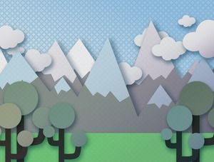 Синий зеленый мультфильм клип стиль PPT фоновый рисунок