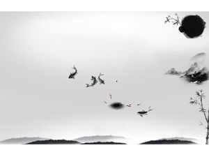 11 Malowanie tuszem Zdjęcia w tle PPT