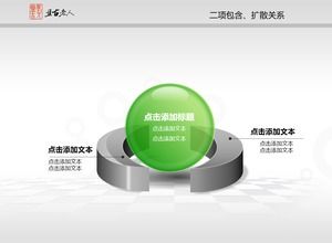 입체 녹색 PPT 차트 3