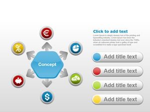 六角形放射状PPTチャート