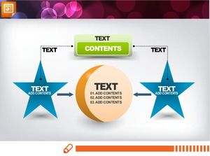 Modèle PPT sous forme de tableau de composition orange vert bleu