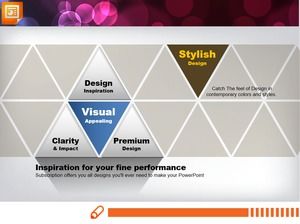 Plantilla PPT de gráfico de correspondencia azul y amarillo de negocios