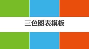 Znakomity trójkolorowy płaski szablon wykresu PPT