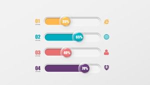 简单的微型立体声商务PPT图表