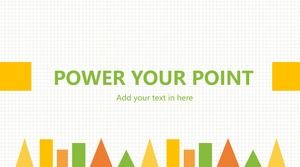 簡約多彩時尚灰色網格背景圖PPT模板