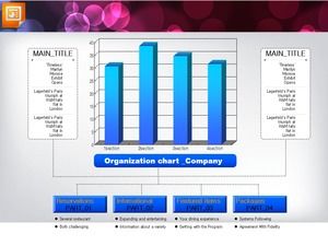 Diagrama PPT cu date coloanele 3D albastre