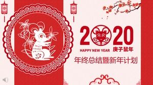 Kertas ringkasan laporan akhir kerja akhir tahun angin template PPT