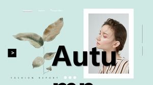 Fresh mint green magazine style PPT template