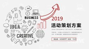 Creative hand drawn wind event planning PPT template