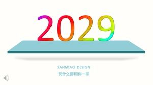 Raport rezumat de lucru stil stereo creativ șablon PPT