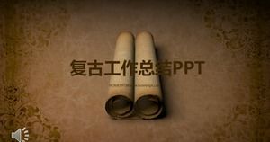 Informe resumido del trabajo plantilla PPT de estilo retro