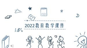 Modèle PPT de cours et d'éducation dessinés à la main