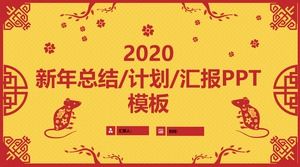 Modello ppt generale del piano di sintesi del rapporto di anno del ratto del vento del taglio della carta del confine classico